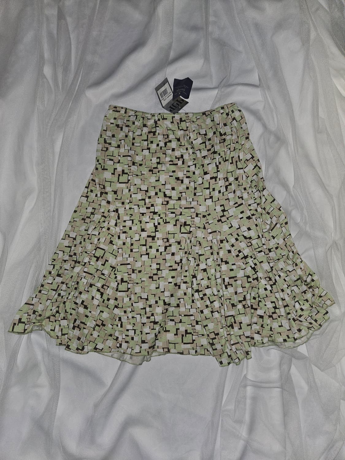 pourquoi 빈티지 레몬그린 패턴 스커트 상품이미지1