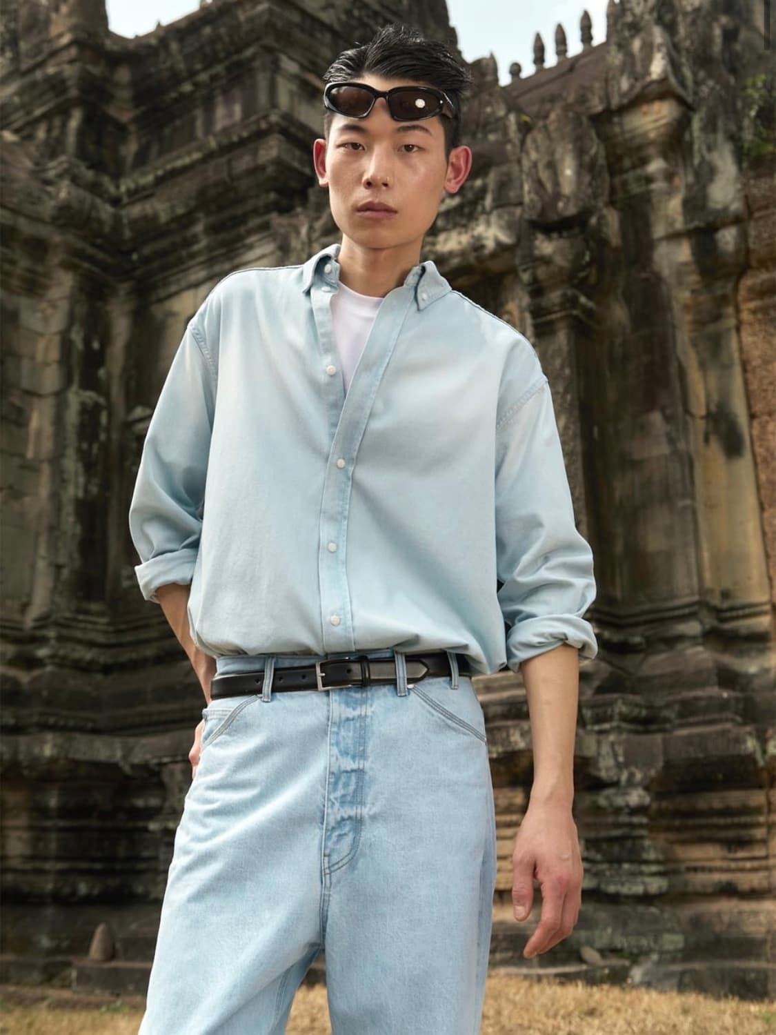 stu 데님셔츠 라이트 블루 (M) 상품이미지1