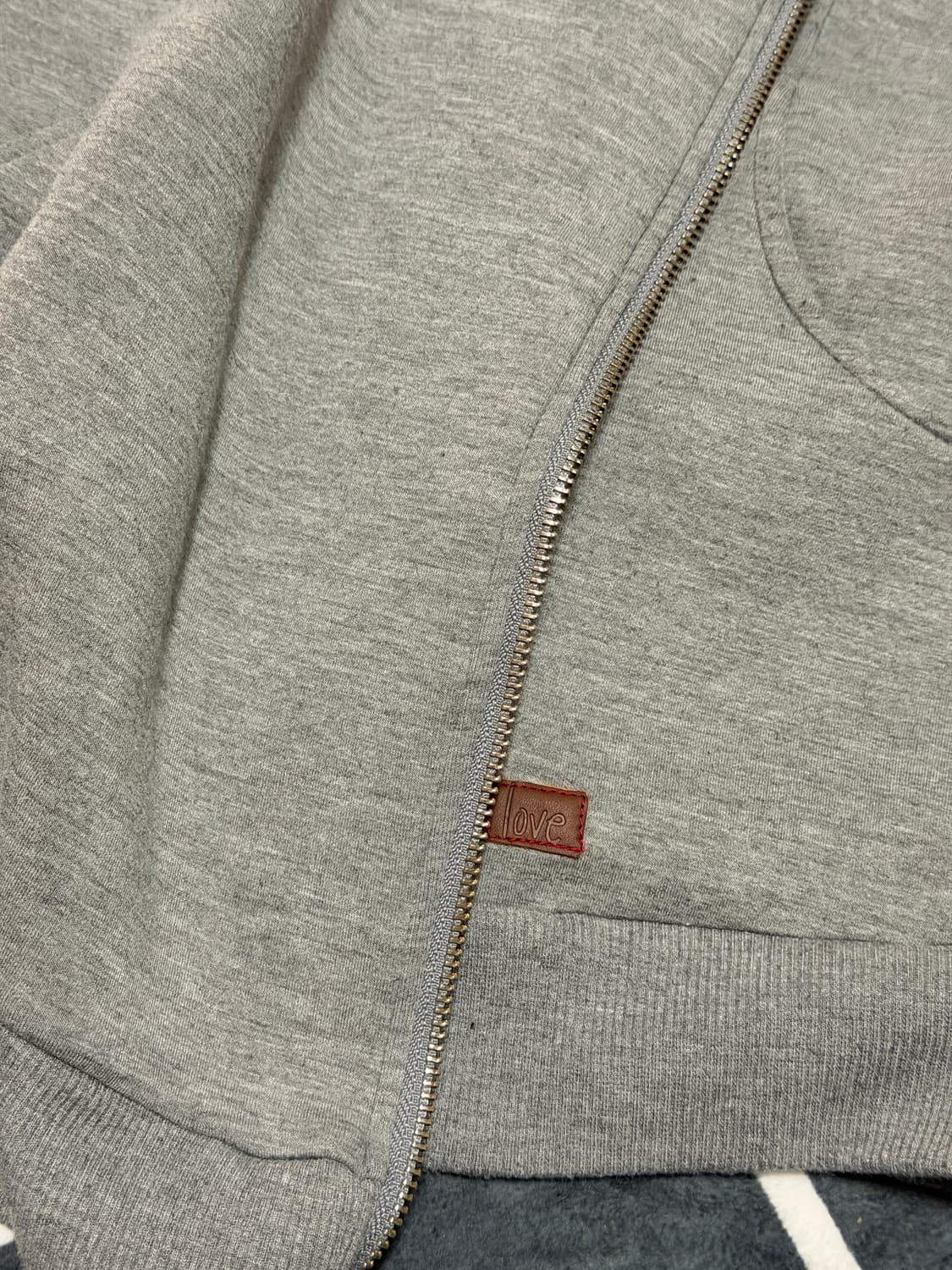 큐빈 큐빈티지 릭오웬스깔 릭깔 사선 후드집업 그레이 상품이미지4