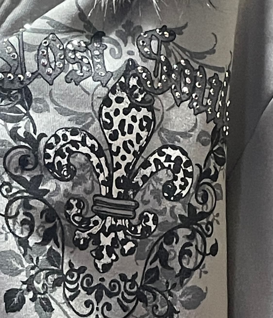 갸루 그런지 펑크 고스 라인스톤 털 후드집업  상품이미지2