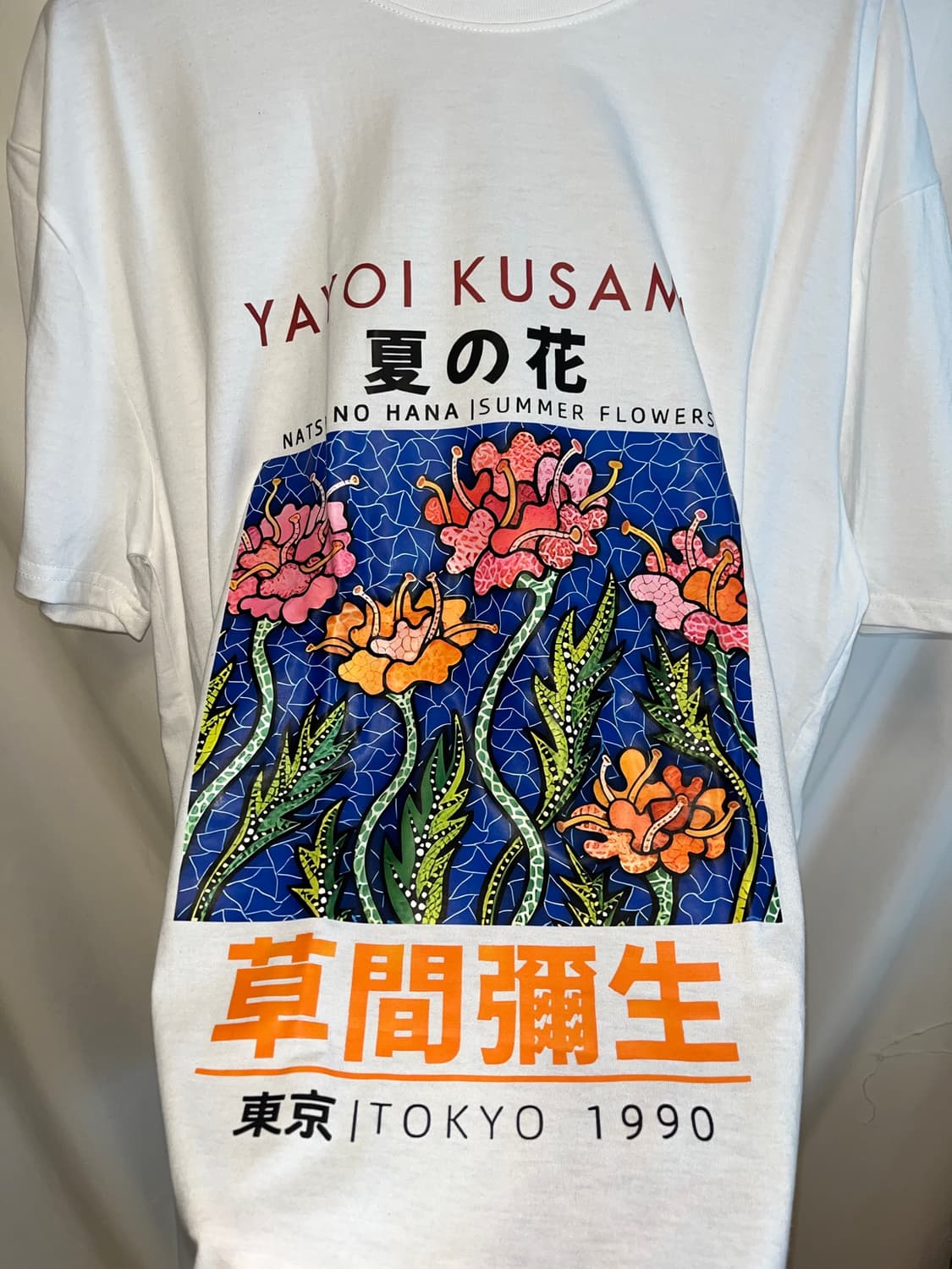 Kusama Yayoi 쿠사마 야요이 90년도 플라워 아트 반팔 티셔츠 상품이미지2