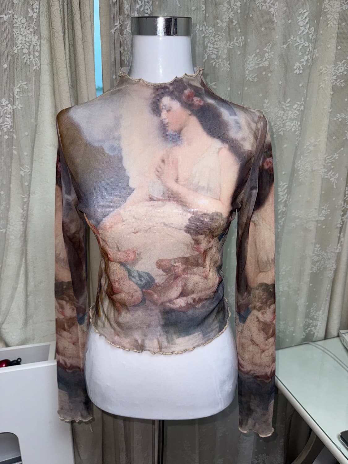 Vintage see-through crop sleeve 상품이미지1
