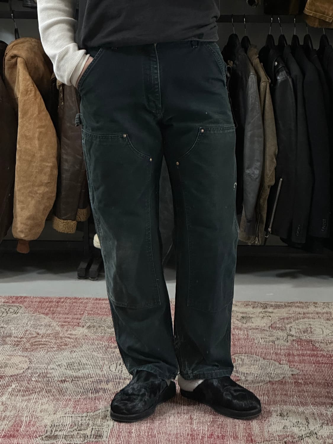 OG USA Made 칼하트 B01 더블니 블랙 칼하트 썩블니 워크팬츠 상품이미지10