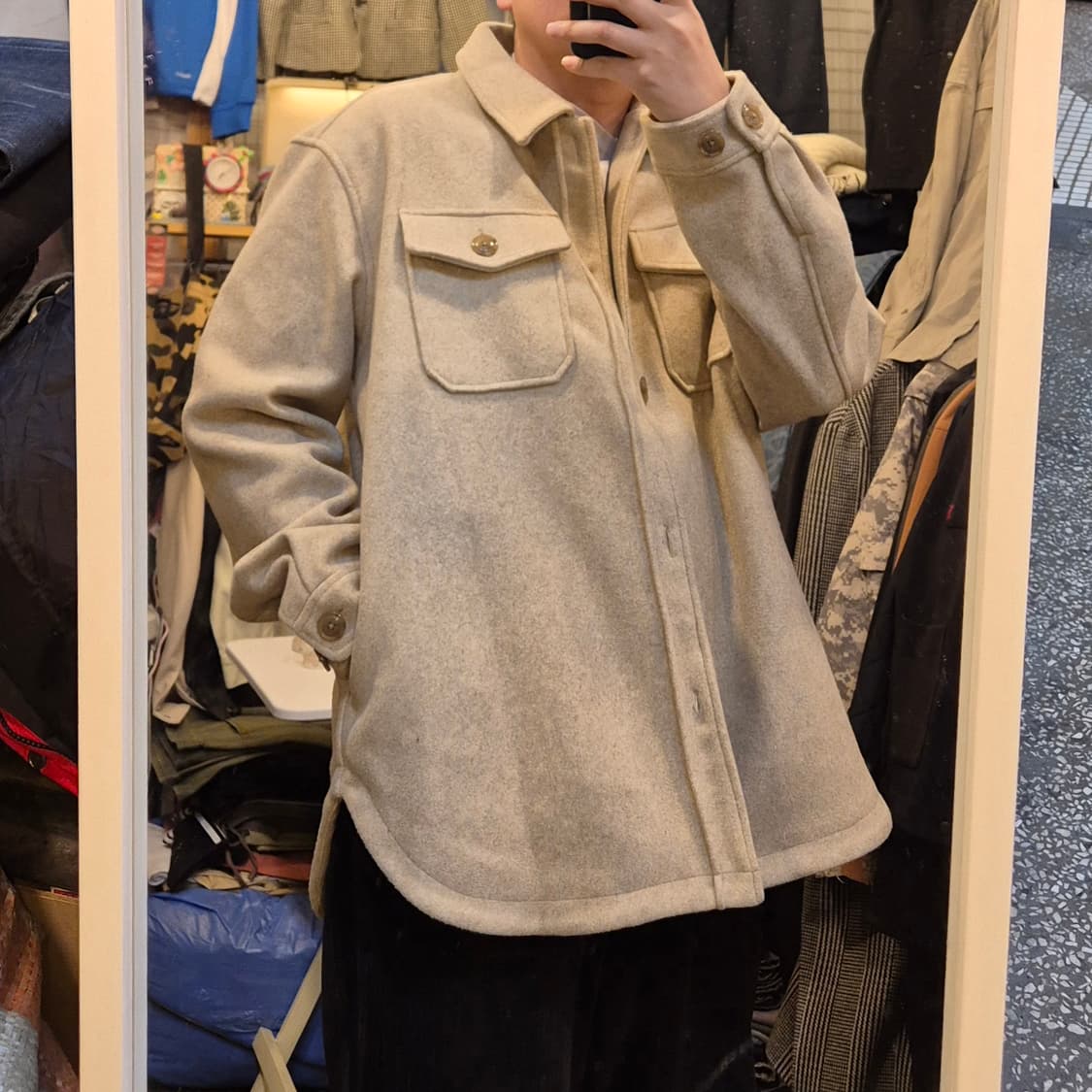 XL(착샷잇음) 자라 보카시베이지 셔츠자켓 상품이미지3