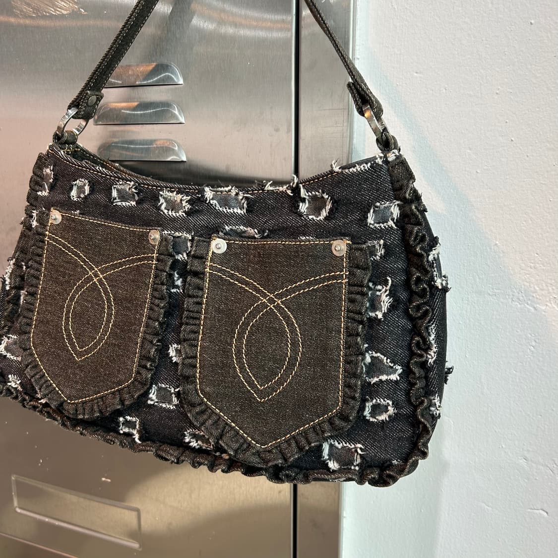 데님 그런지 포켓 숄더백 상품이미지2