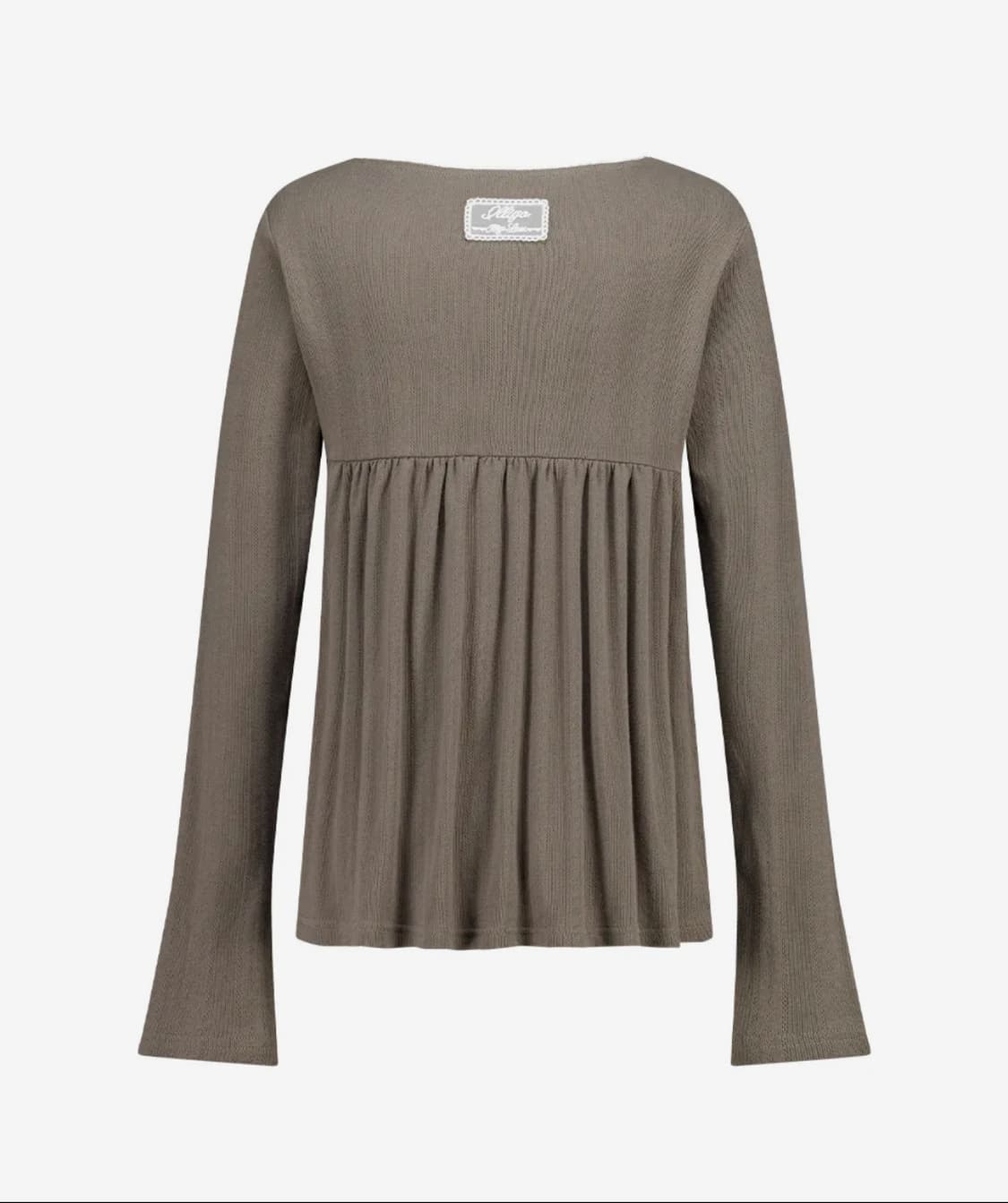 일리고 플레어 셔링 롱슬리브 브라운 상품이미지3