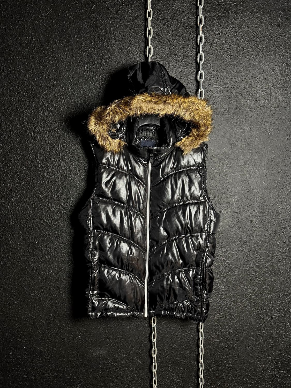 popular model – y2k Black Hooded Vest  상품이미지1