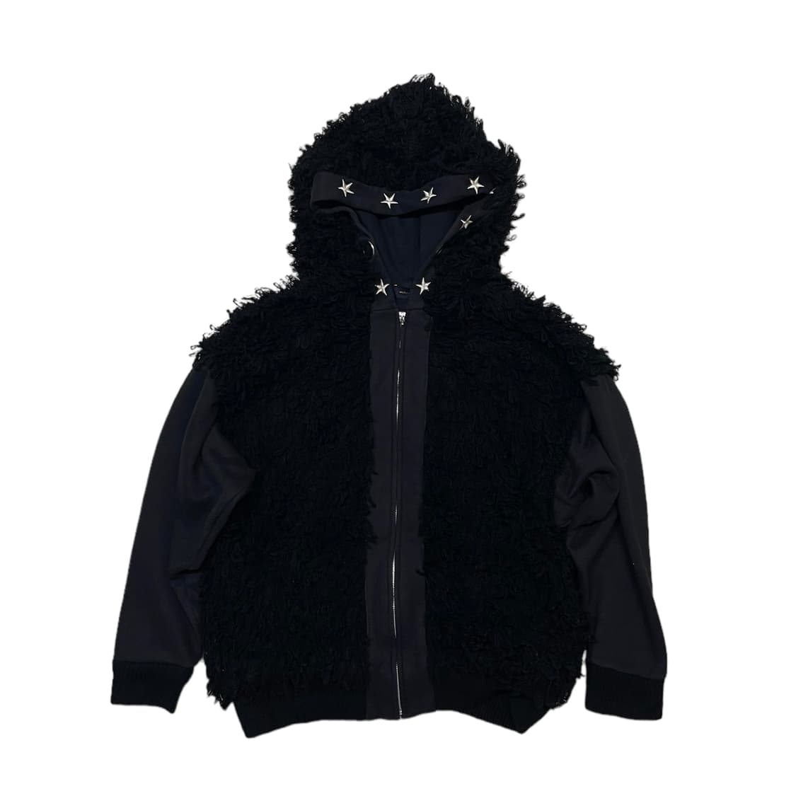 punk star fur hood zip-up 상품이미지1
