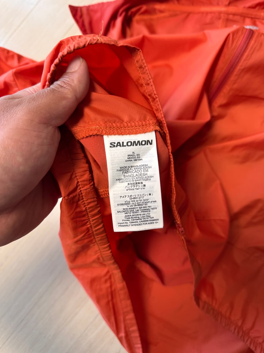 살로몬 salomon 오렌지 컬러 바람막이 XL 상품이미지6