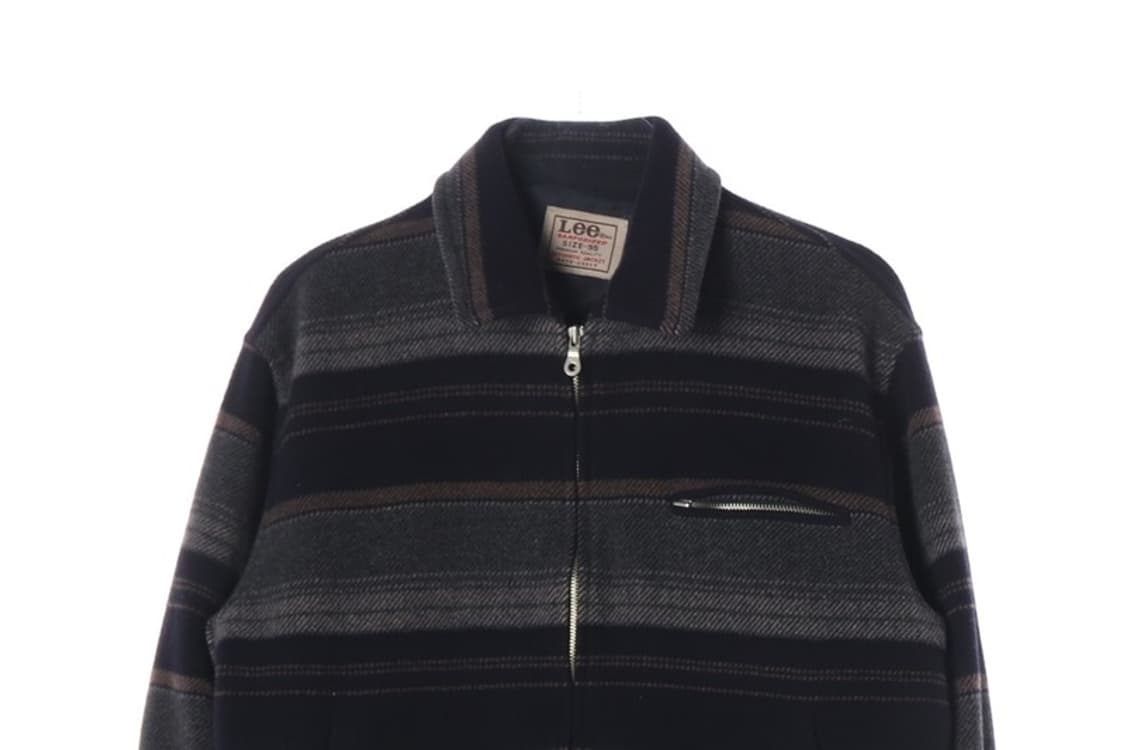 Lee 빈티지 스트라이프 울 워크 집업 자켓 M 상품이미지4