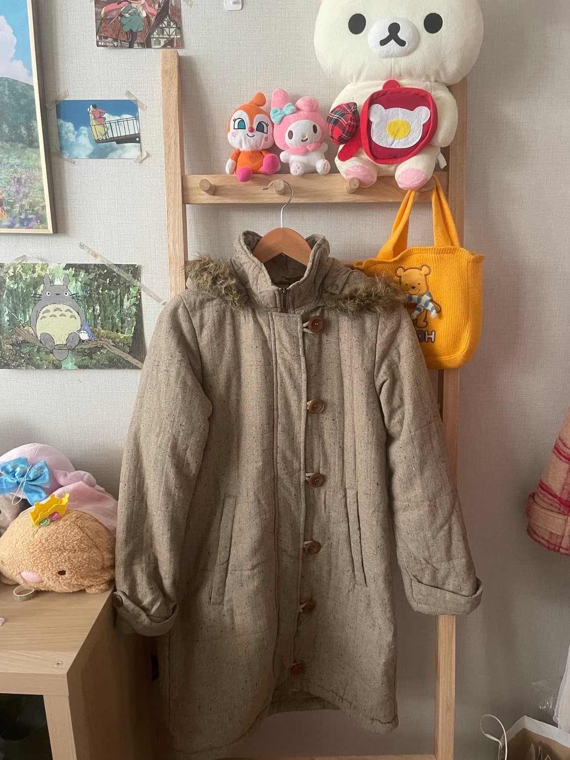 모리걸 빈티지 후드퍼 울 혼방 패딩🤎 상품이미지1