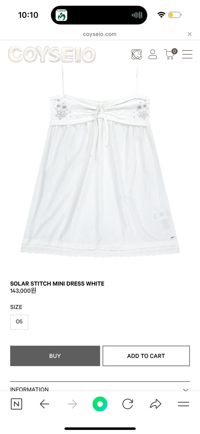 Coyseio solar stitch mini dress white 상품이미지1