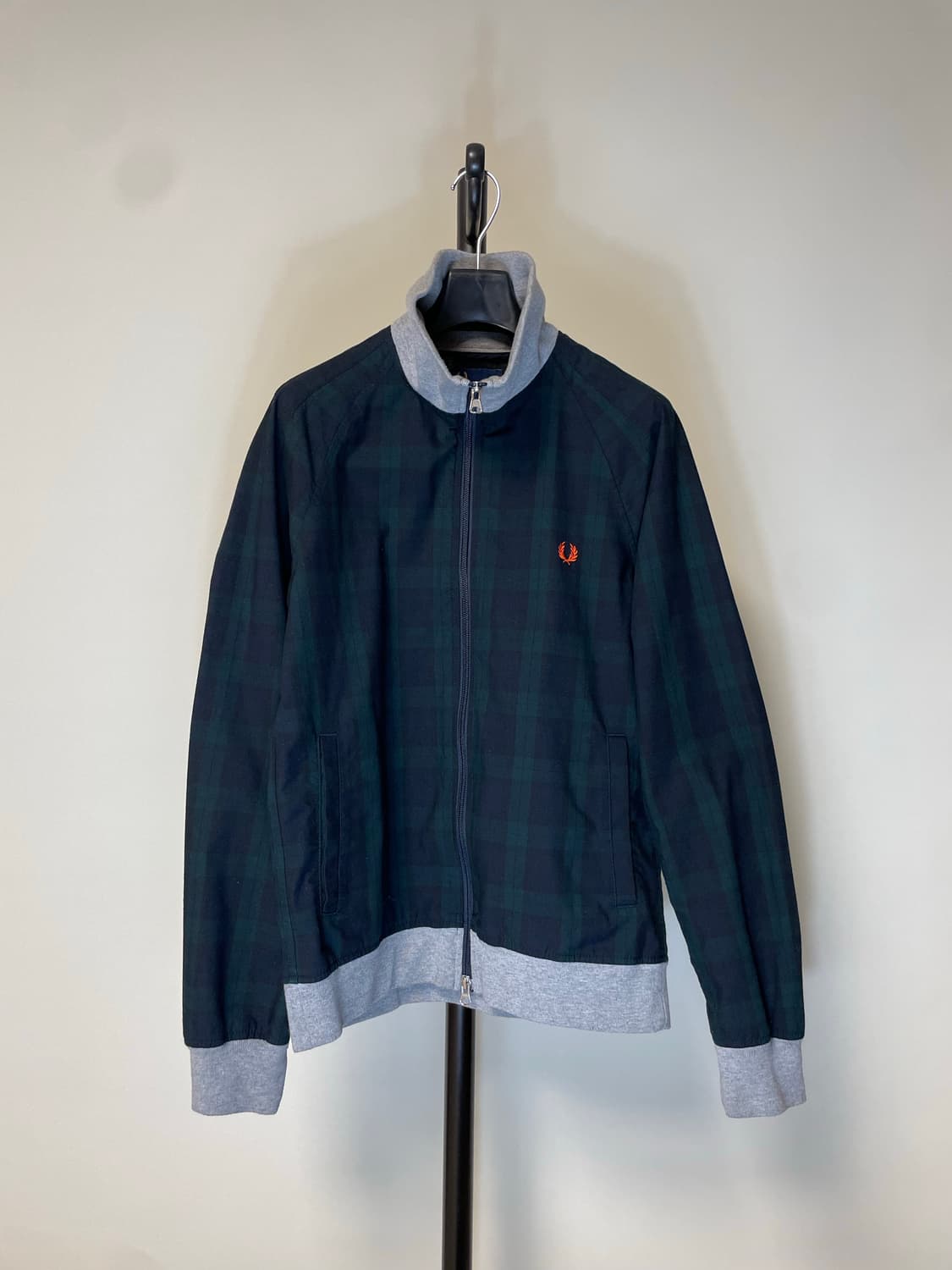 프레드페리 재팬 체크 패턴 봄버 집업 상품이미지1