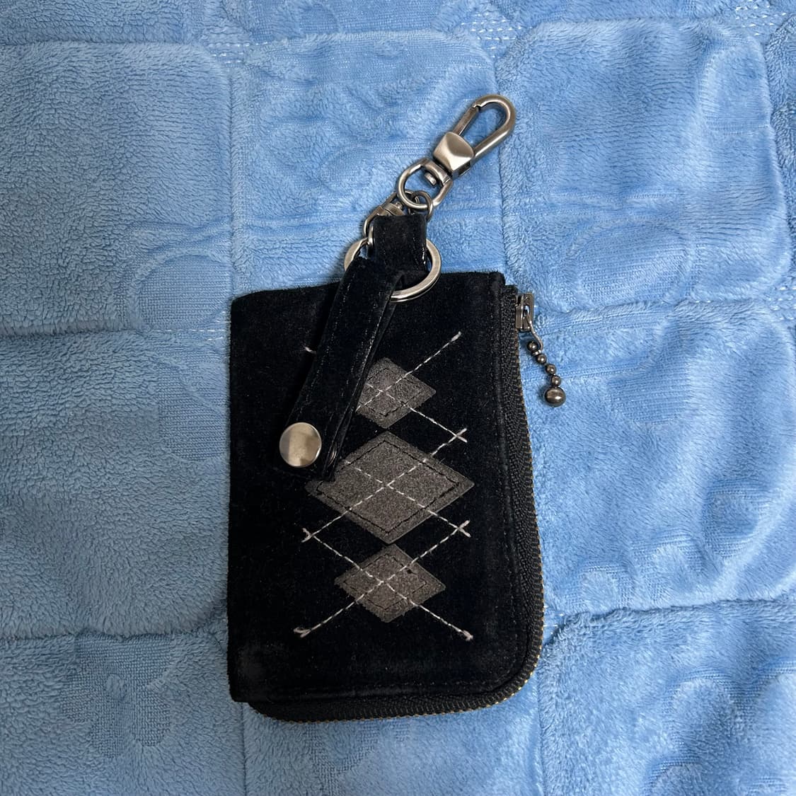 (OS) 폴리테루 아가일 카드 지갑 월렛 블랙 상품이미지2