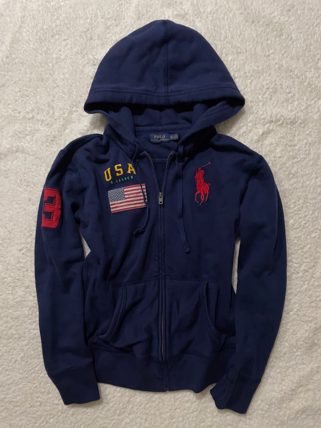 폴로 랄프로렌 빅포니 성조기 후드집업 상품이미지1