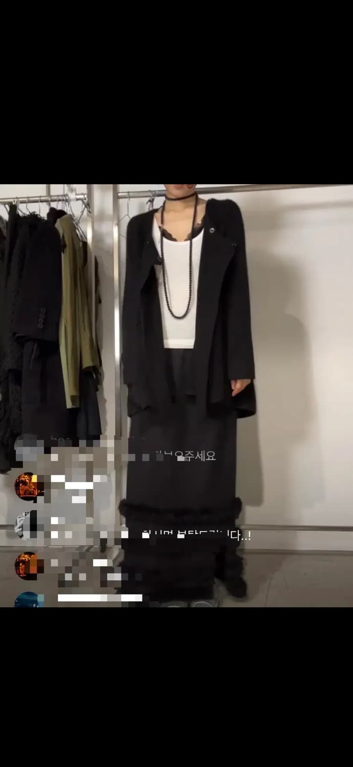 ayadz 빈티지 벨벳 밍크 울 언발 가디건 큐빈 오공이 파우닝 상품이미지3