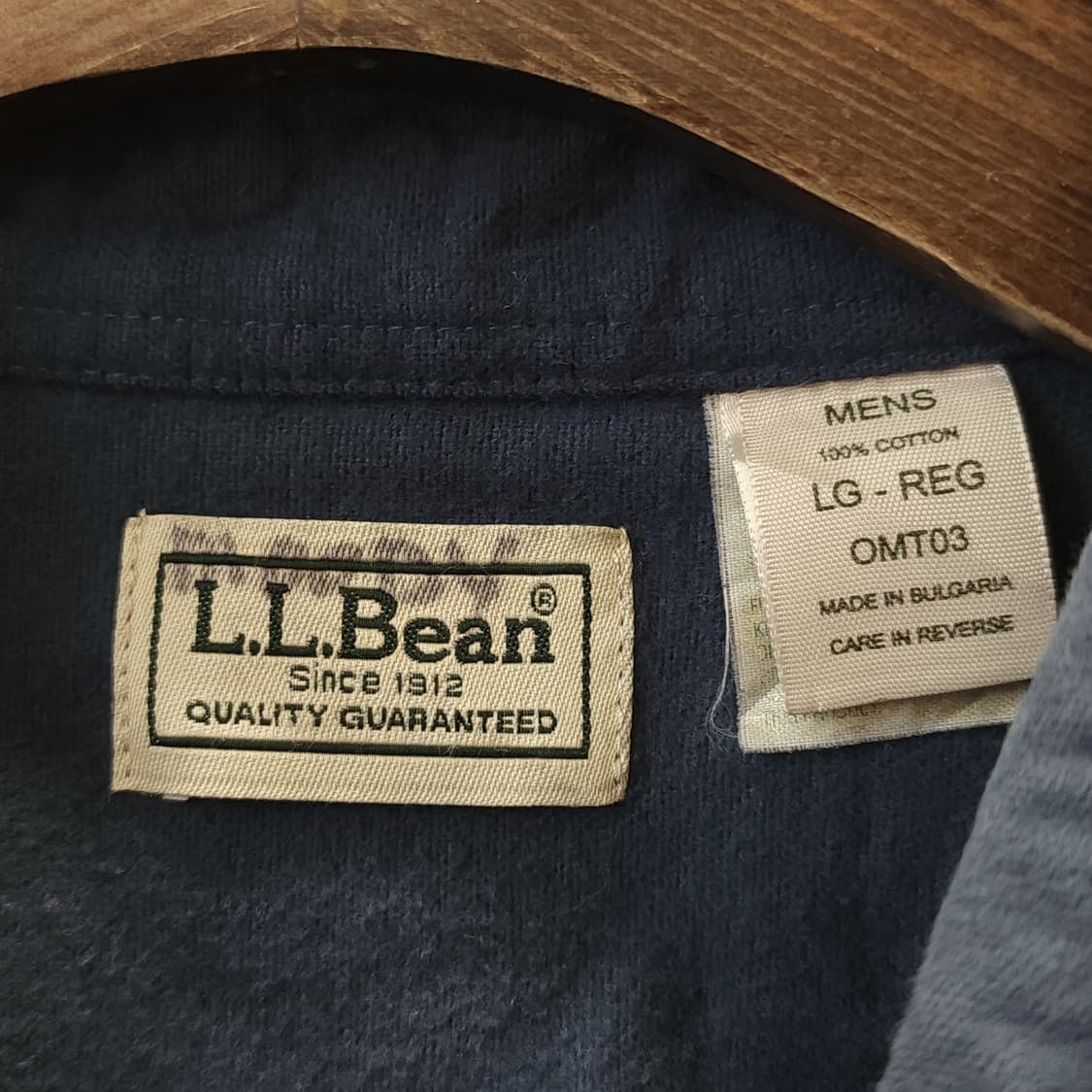 90s 엘엘빈 워크셔츠 헤비코튼 투포켓 샤모아 셔츠 오크 페이딩 블루 L 상품이미지6