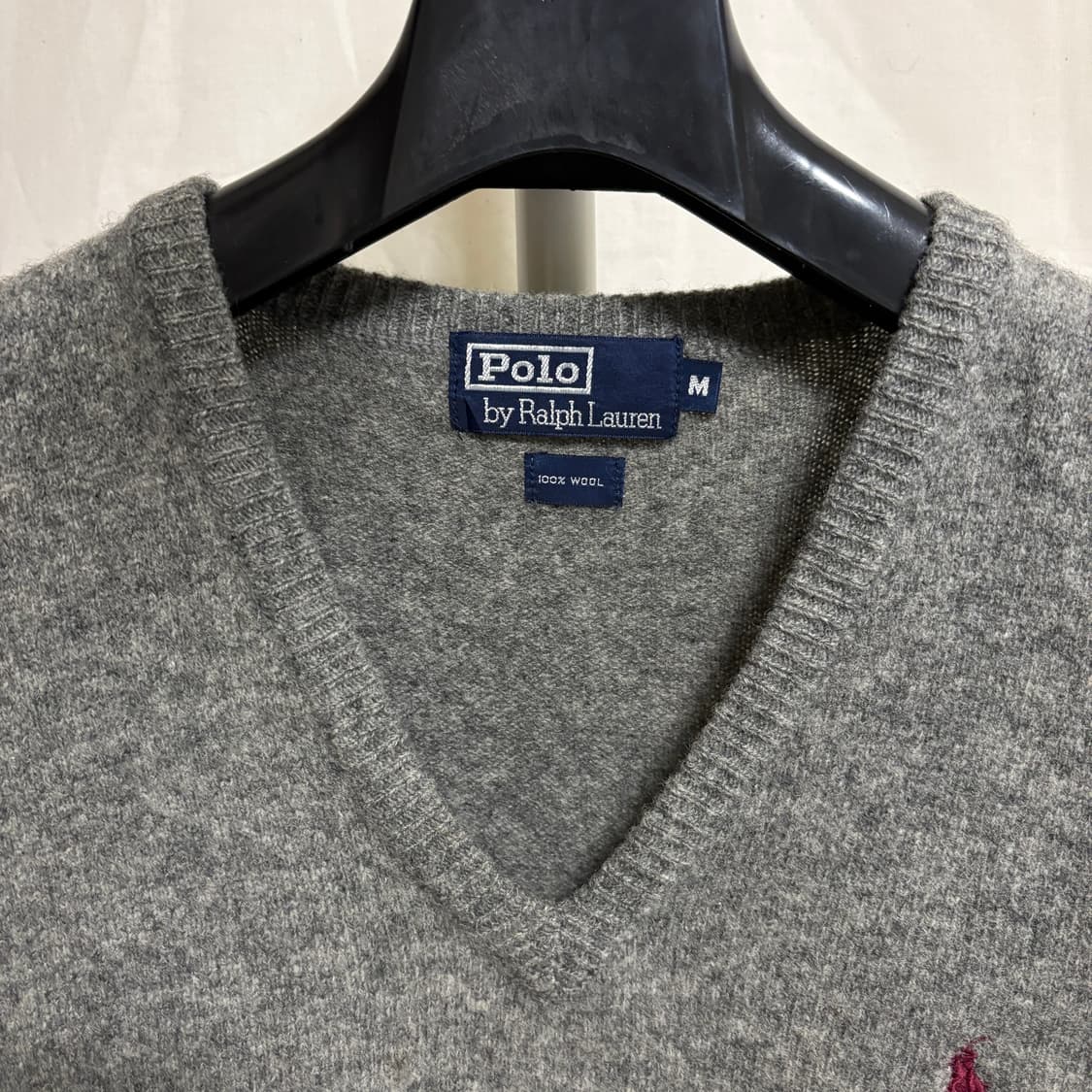 폴로 랄프로렌 V넥 울 니트 베스트 / 그레이, M 상품이미지4