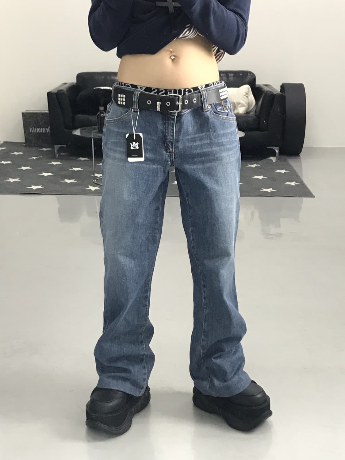 Jpn Y2k Detail Cotton Jeans 상품이미지2