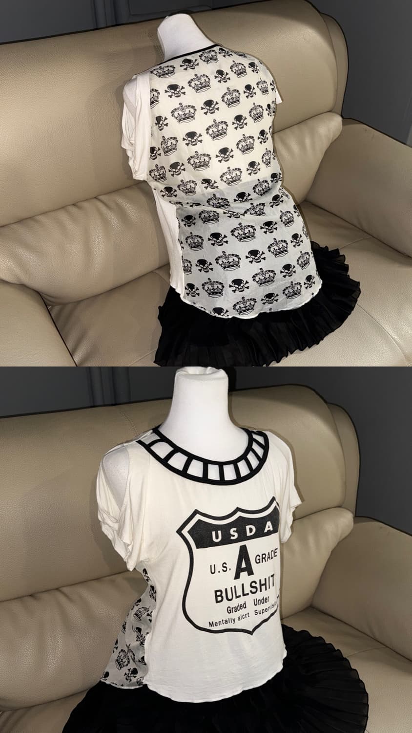 back printing off-shoulder top 상품이미지1