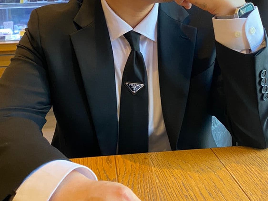 프라다 넥타이 블랙 상품이미지2