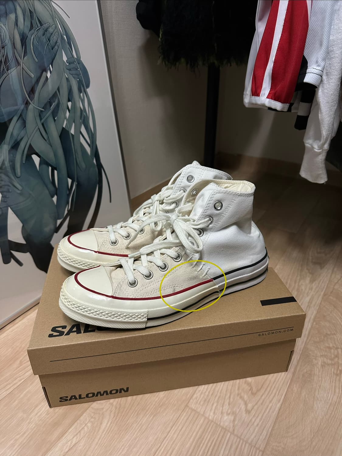 (255) 컨버스 x 슬램잼 콜라보 척 70 하이 리컨스트럭티드 화이트 상품이미지2