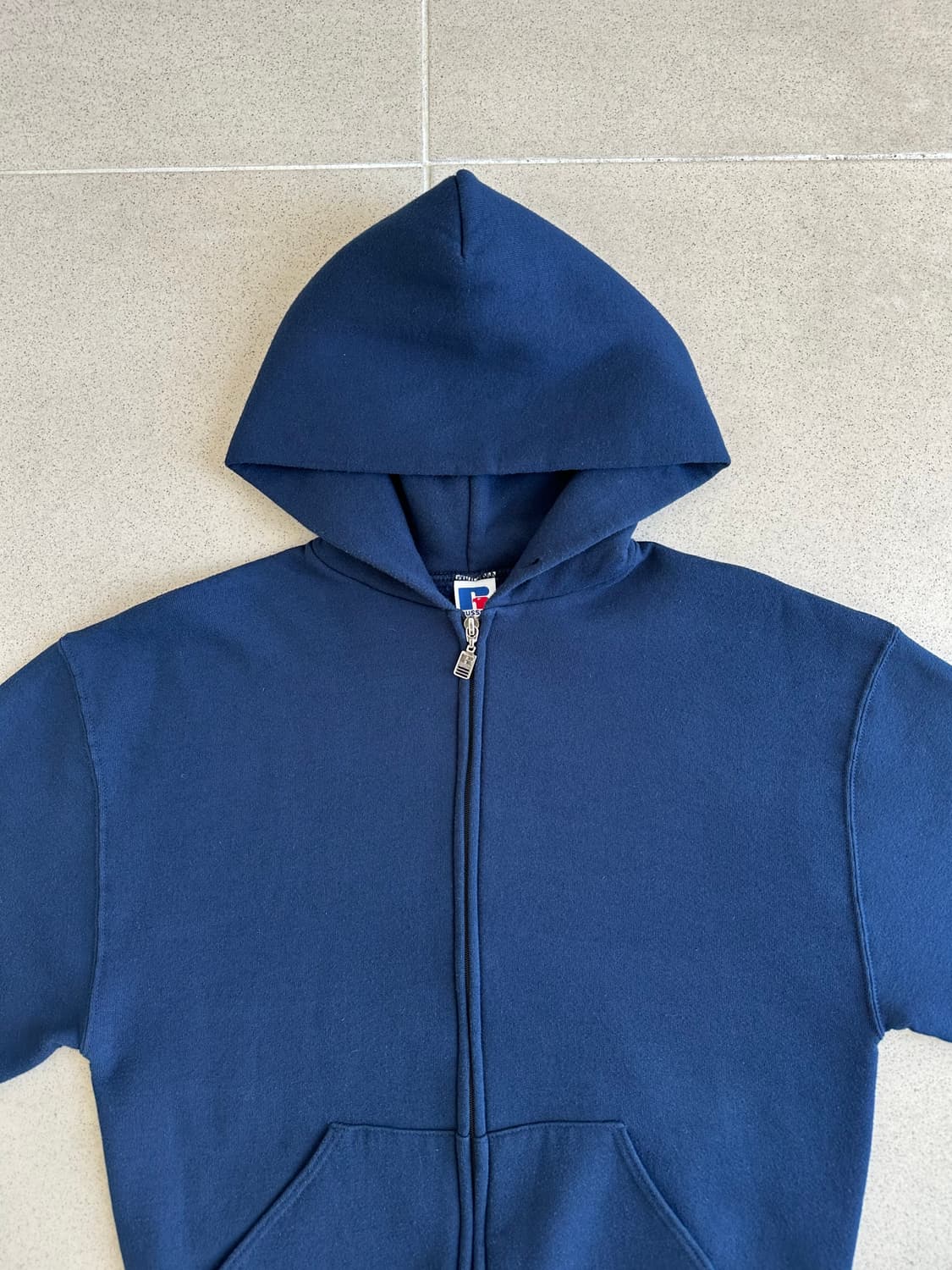 90s 빈티지 러셀 후드집업 네이비 M USA 상품이미지4
