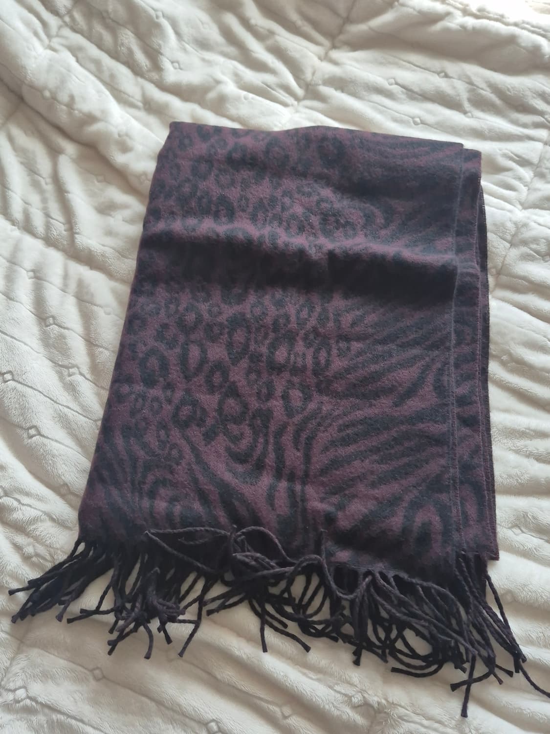 레오파드 버건디 머플러 상품이미지6