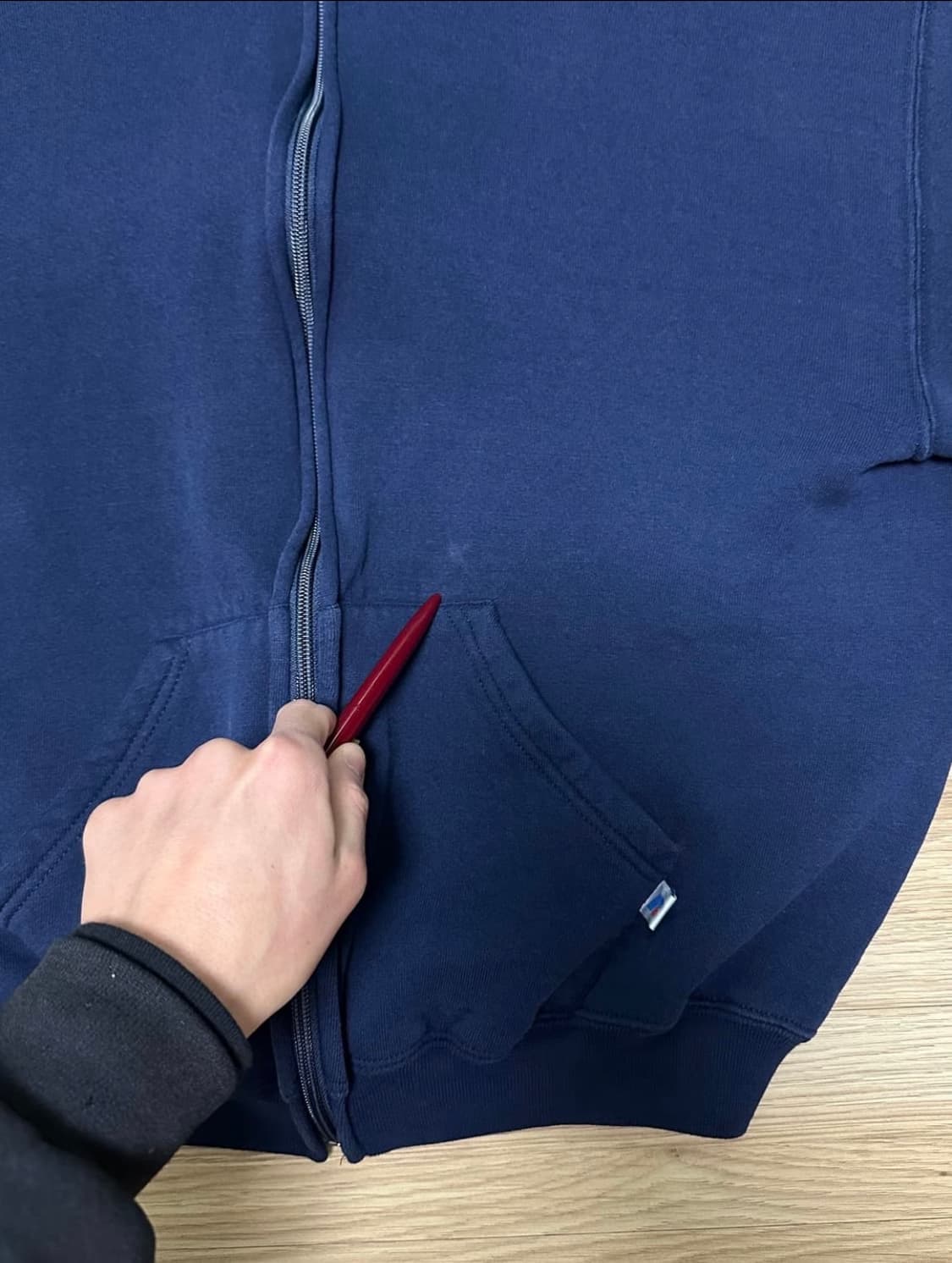 90s 빈티지 러셀 후드집업 네이비 L 상품이미지6