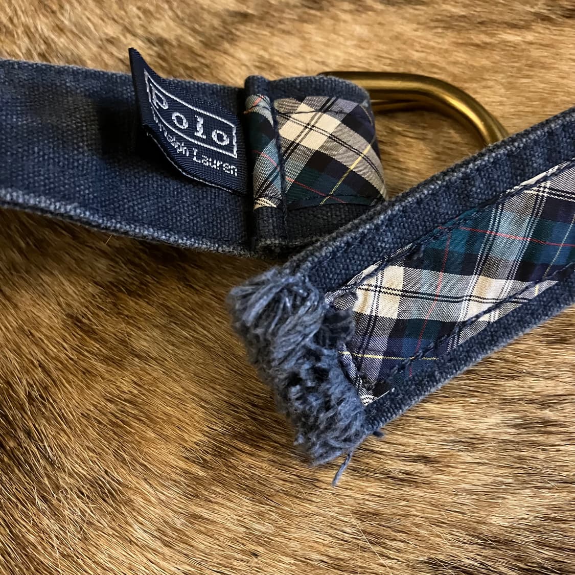 폴로 랄프로렌 코튼 체크 D링 벨트 32-36 상품이미지6