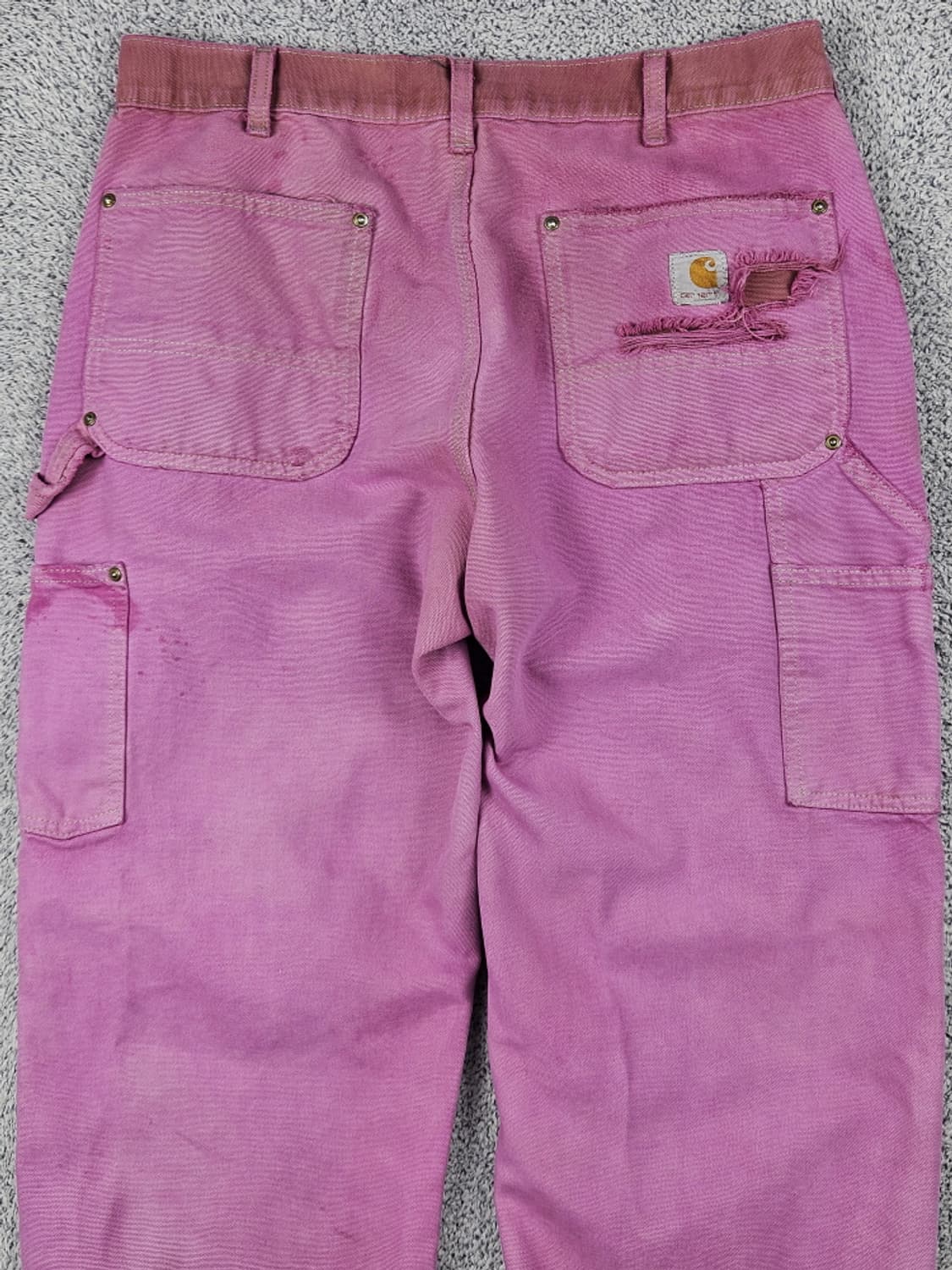 칼하트 핑크다이드커스텀 카펜터 더블니 팬츠 (34X30추정)/ 10278 상품이미지9