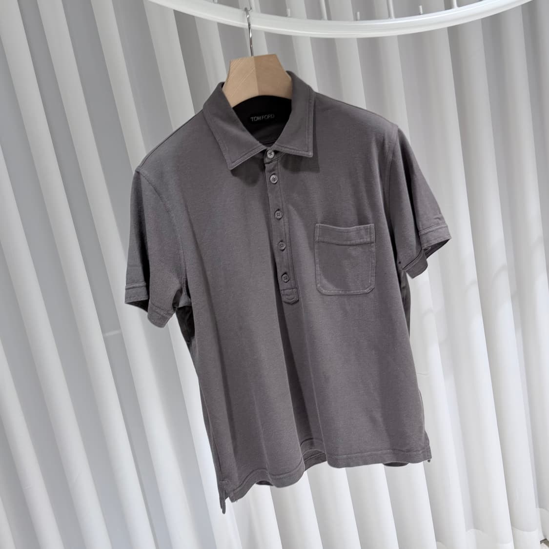 (A+/54) / 톰포드 실크 블랜디드 피켓 폴로 반팔 다크브라운 상품이미지3