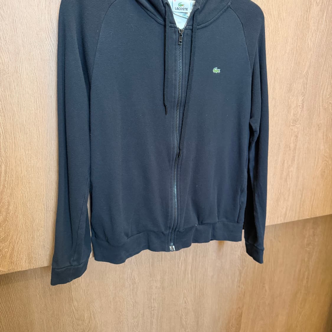 라코스테 긴팔 후드 집업 로고 디테일 레귤러핏 블랙 상품이미지4