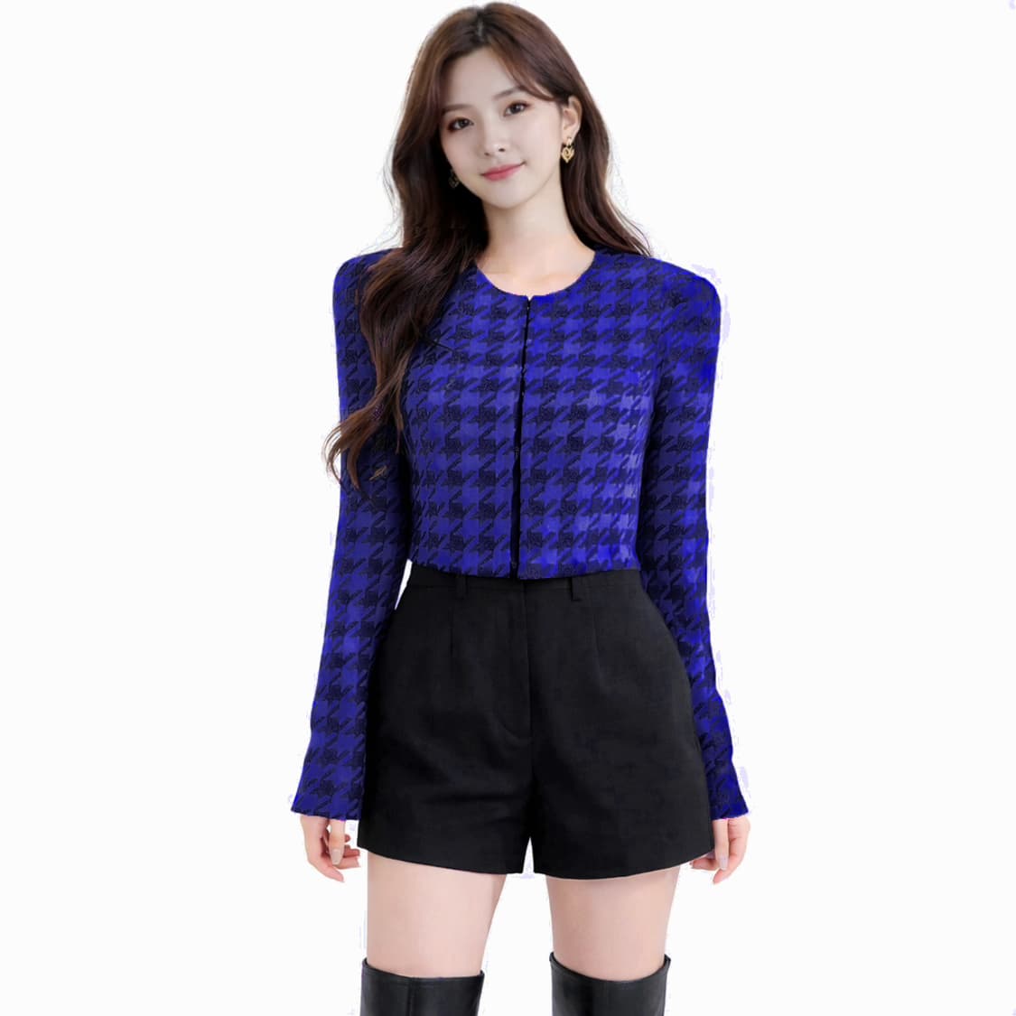 에고이스트 하운드체크 가디건 상품이미지1