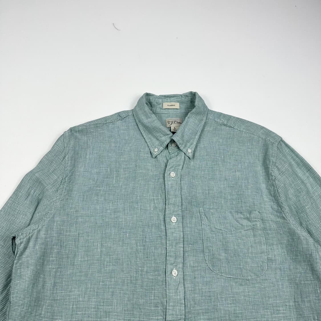 제이크루 클래식 포켓 린넨 체크셔츠 (L) 상품이미지1