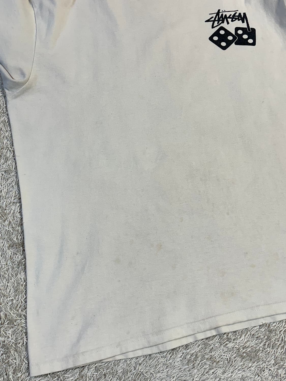 스투시 STUSSY 다이스 피그먼트 다이드 티셔츠 내츄럴 상품이미지3