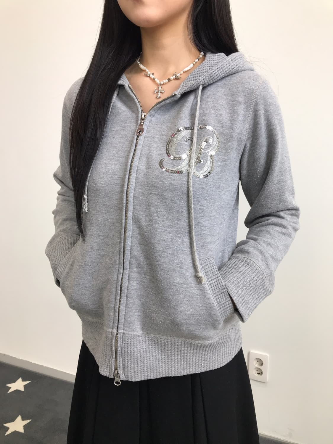  Pendora Heather Logo Zip-Up Hoodie 상품이미지4