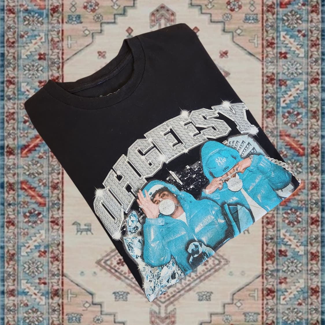 90s 힙합 무드 빈티지 그래픽 티셔츠 (M) 상품이미지3