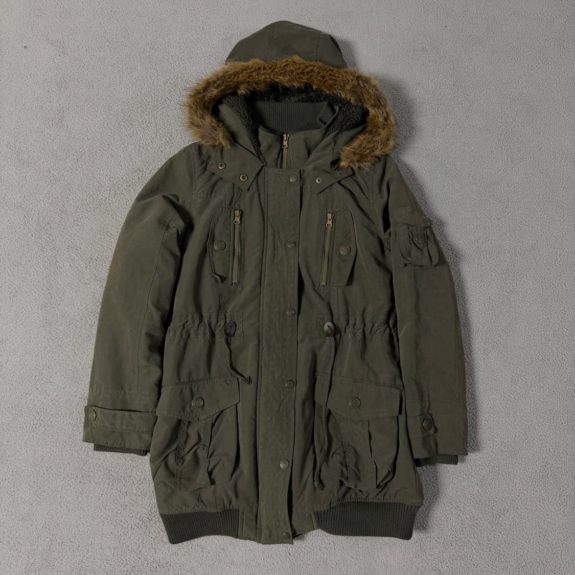 Grunge mood khaki fur jacket 상품이미지2