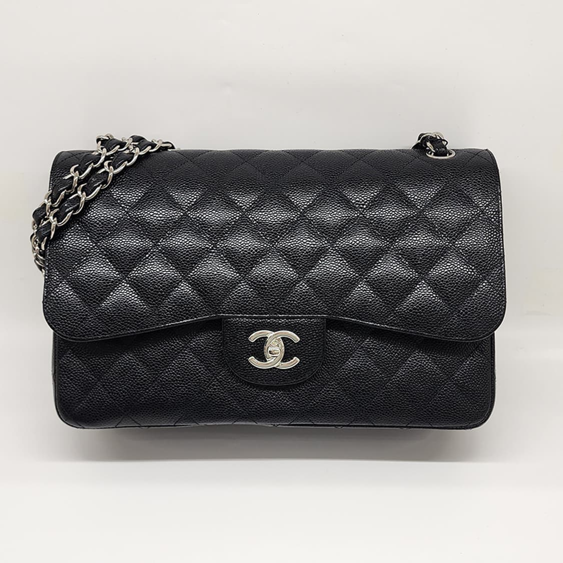 샤넬 캐비어 은장 클래식 라지 숄더백 #18 상품이미지1