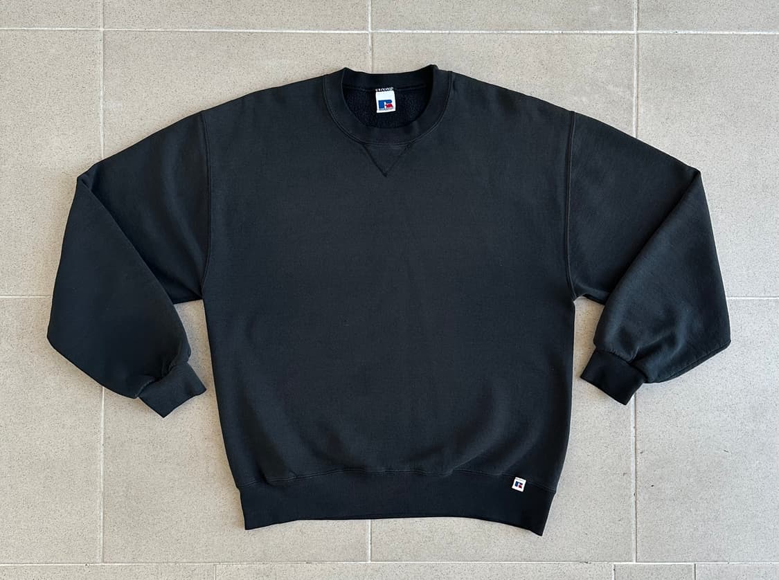 90s 빈티지 러셀 스웻셔츠 블랙 L 상품이미지1