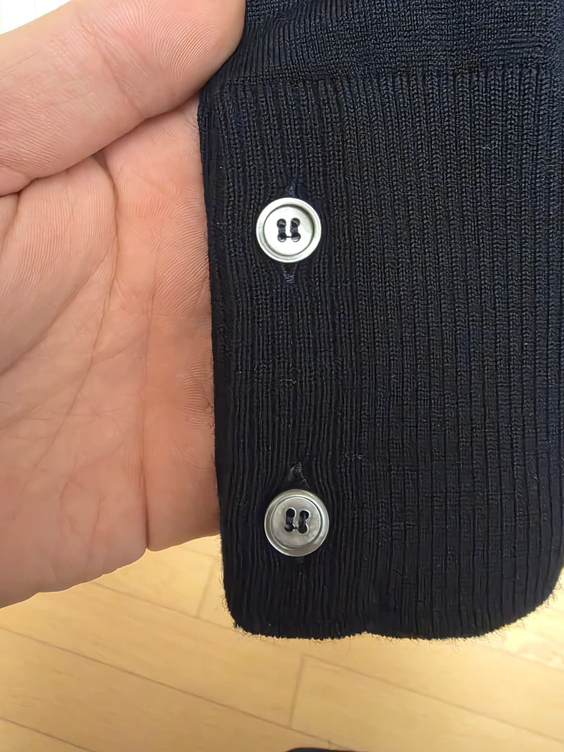 [ 25 / 5size ] 톰브라운 메리노울 사선완장 가디건 네이비 상품이미지3