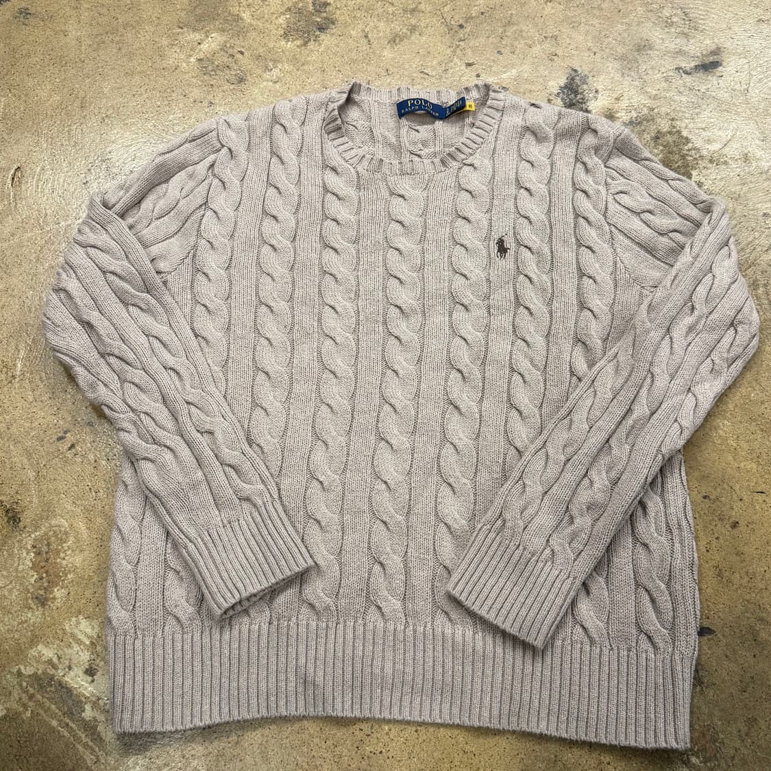 폴로 랄프로렌 브라운 베이지 꽈배기 니트 상품이미지2