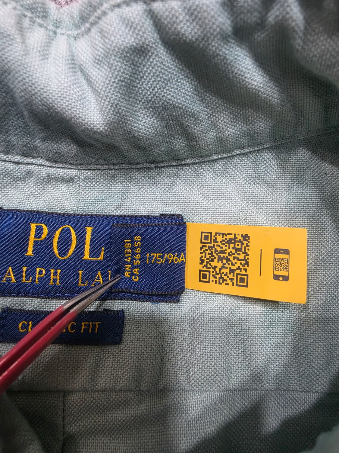 폴로 랄프로렌 타이다이 클래식핏 큐알택 옥스포드 반팔셔츠 M 상품이미지5