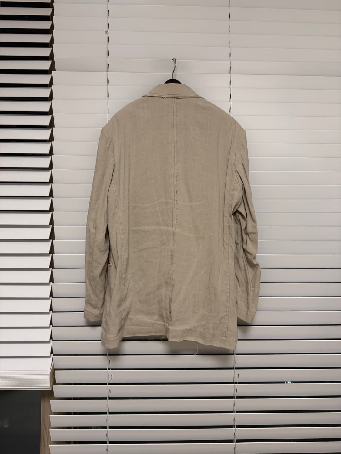 인사일런스 오버사이즈 컷오프 린넨 자켓 BEIGE 상품이미지6