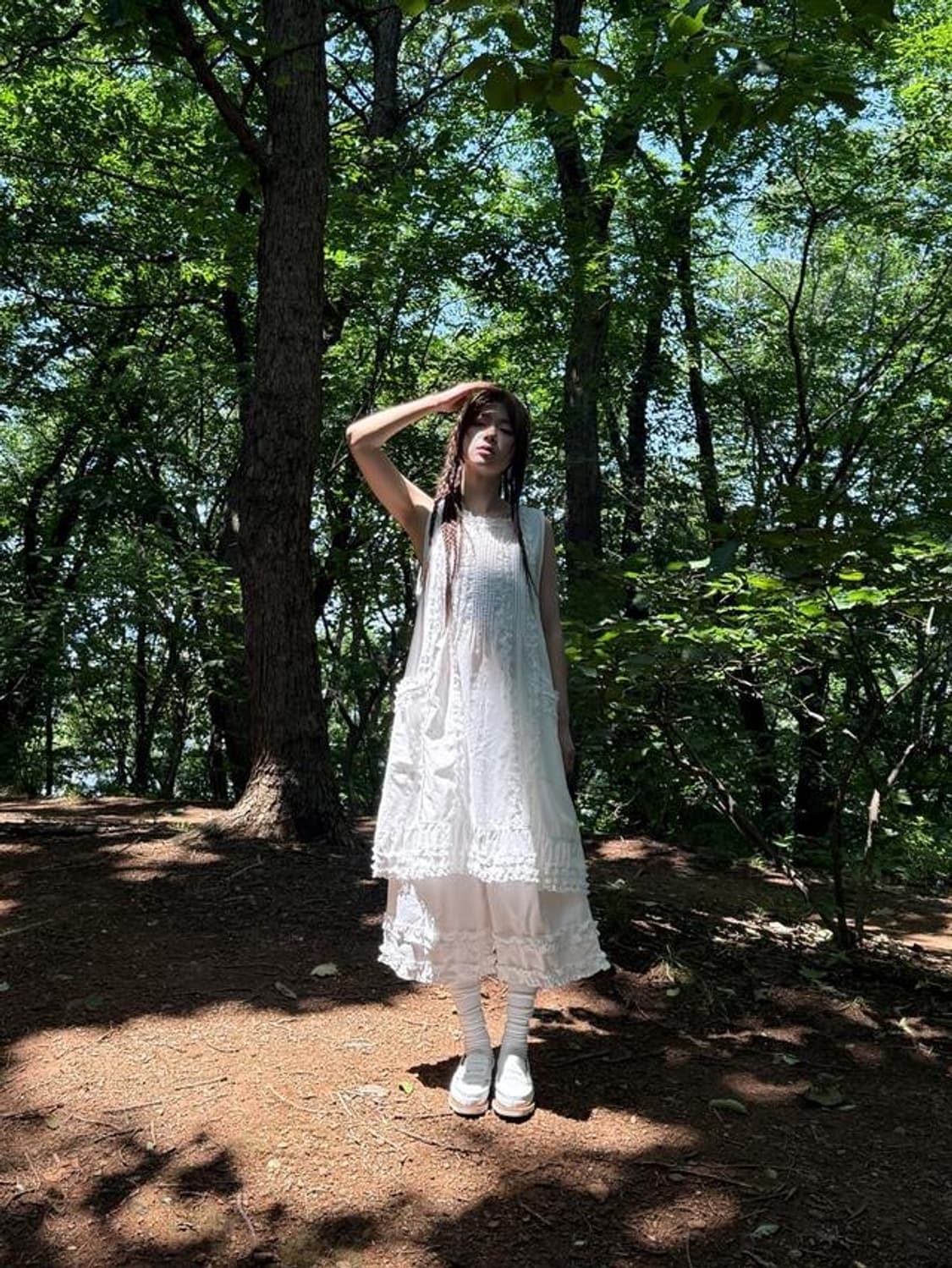 어나더랭귀지 포레스트 에이프런 드레스 아이보리 상품이미지2