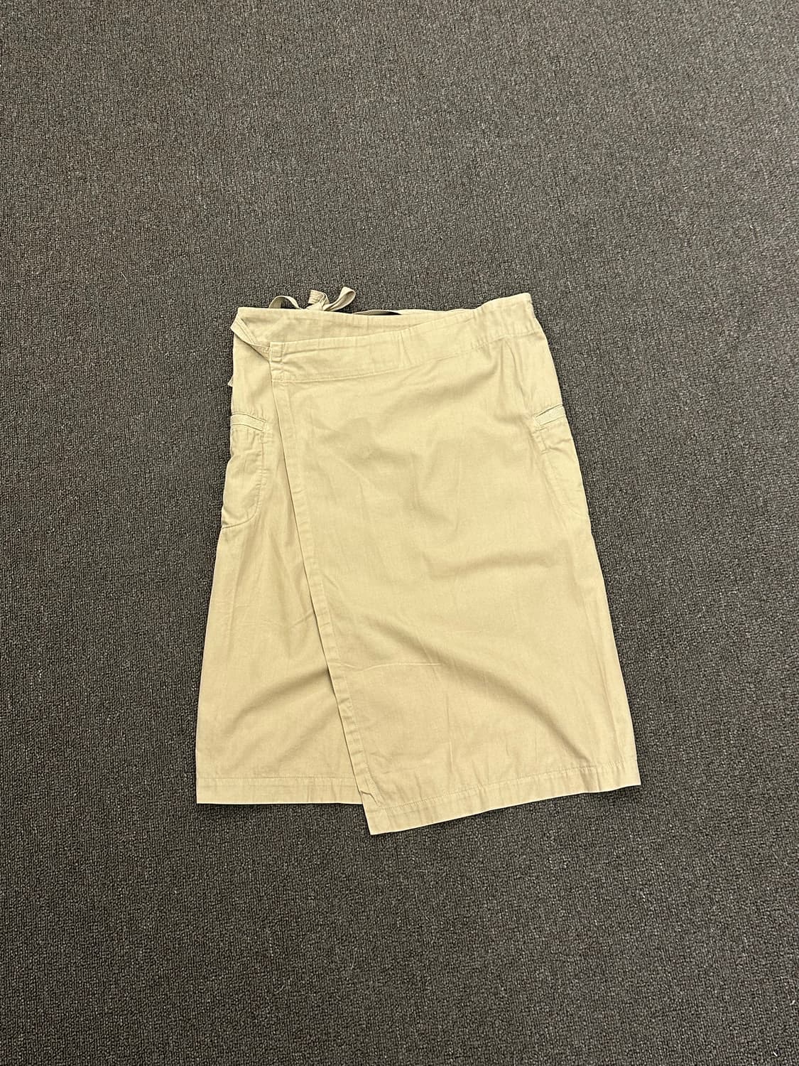 OS)Japanese vintage 베이지 치노 미디 랩스커트 상품이미지3