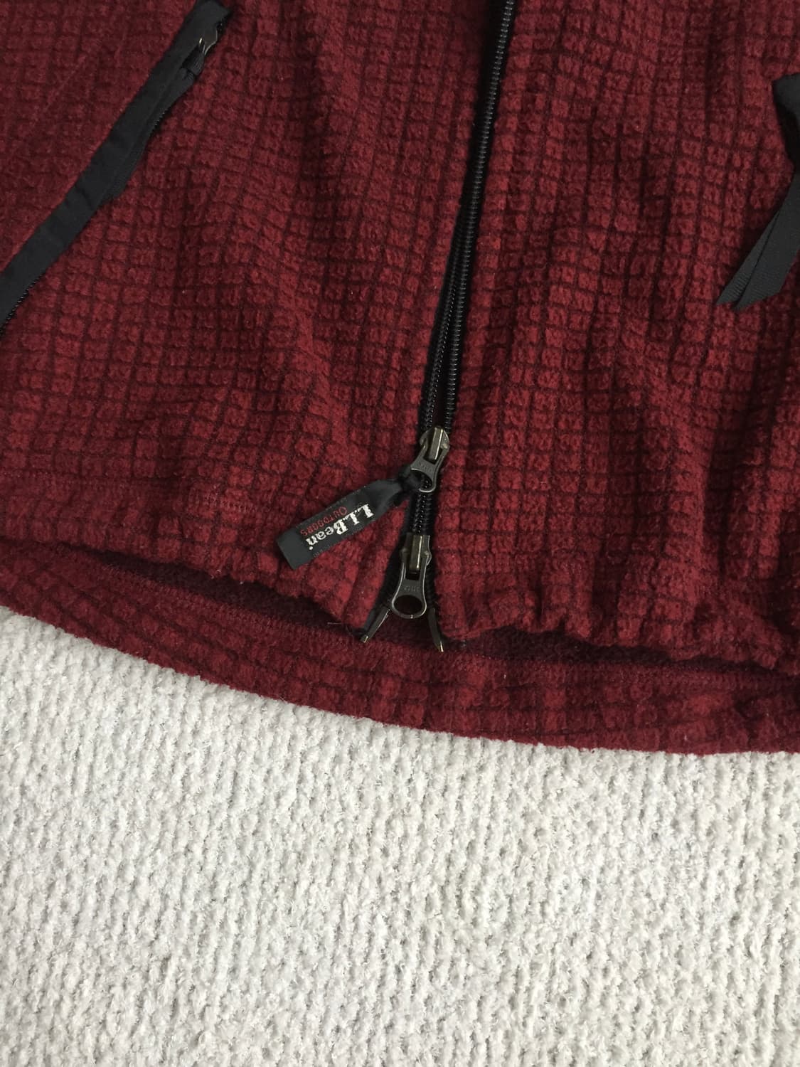 LLbean 미제 버건디 투웨이 집업 플리스 상품이미지7