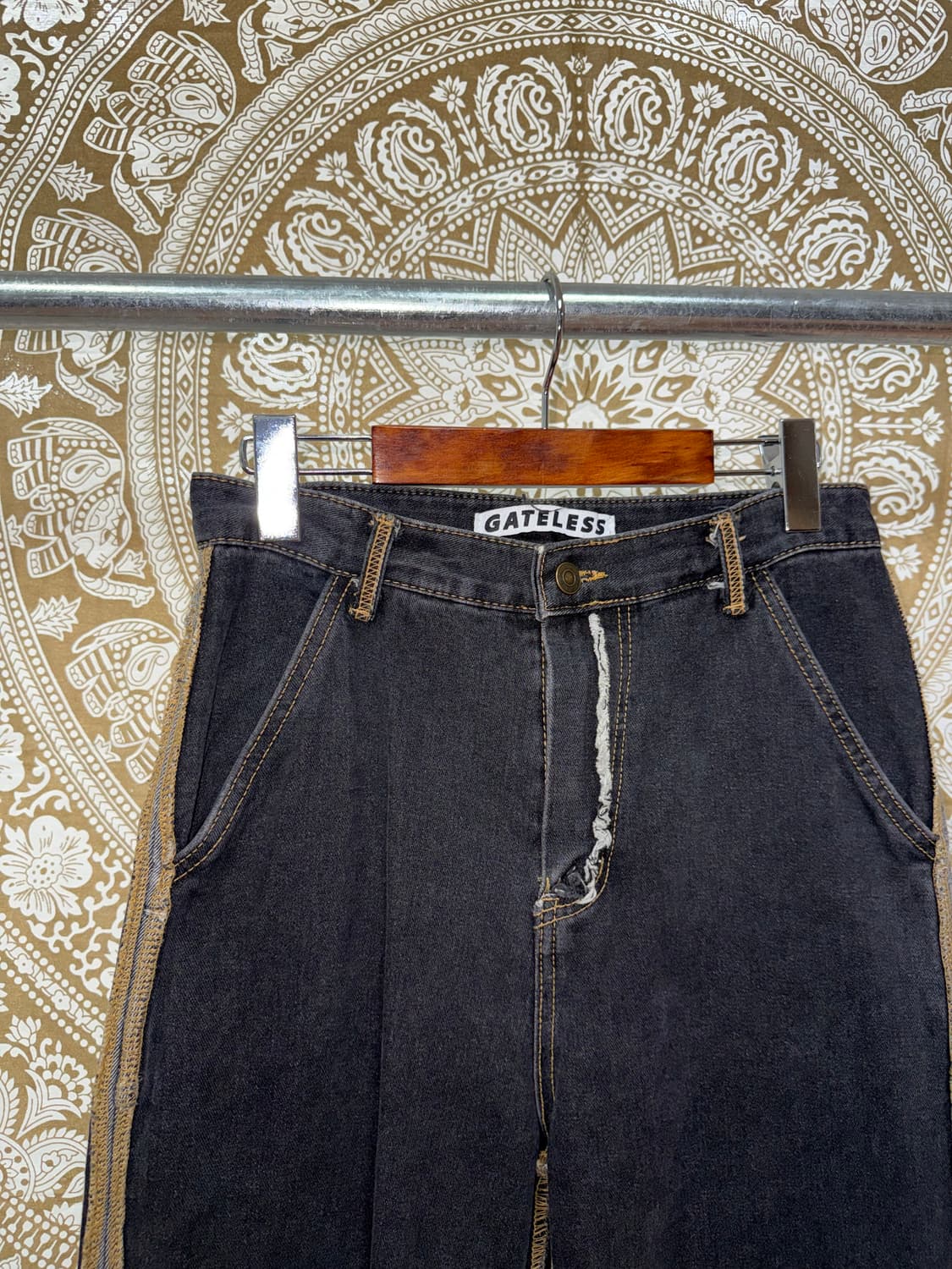 gateless 절개 디테일 흑청 데님팬츠 상품이미지4