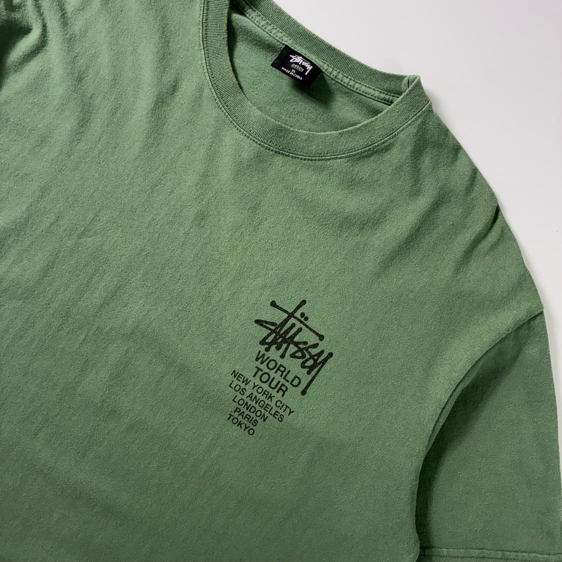 Stussy  스투시 월드투어 카키 반팔 티셔츠  상품이미지4